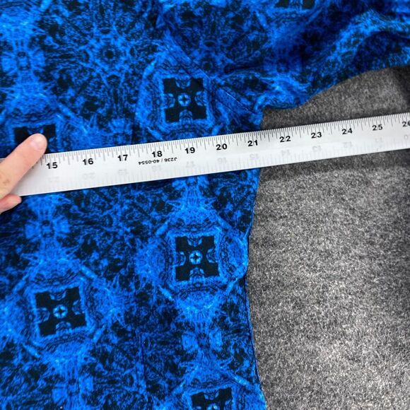 Montero Shirt Men L Large Blue Geometric Button Up Collared Long Sleeve Cotton - Picture 6 of 8